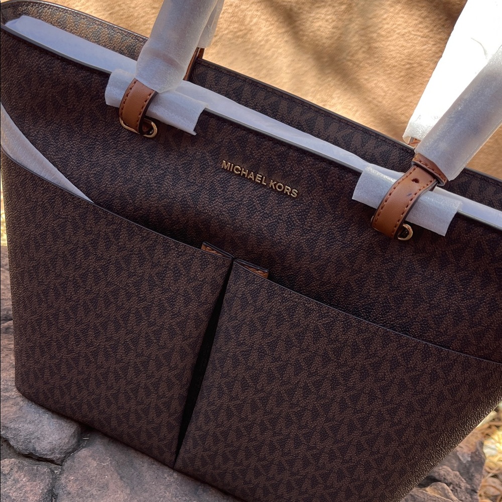 Michael Kors Dark Brown Logo Tote Bag